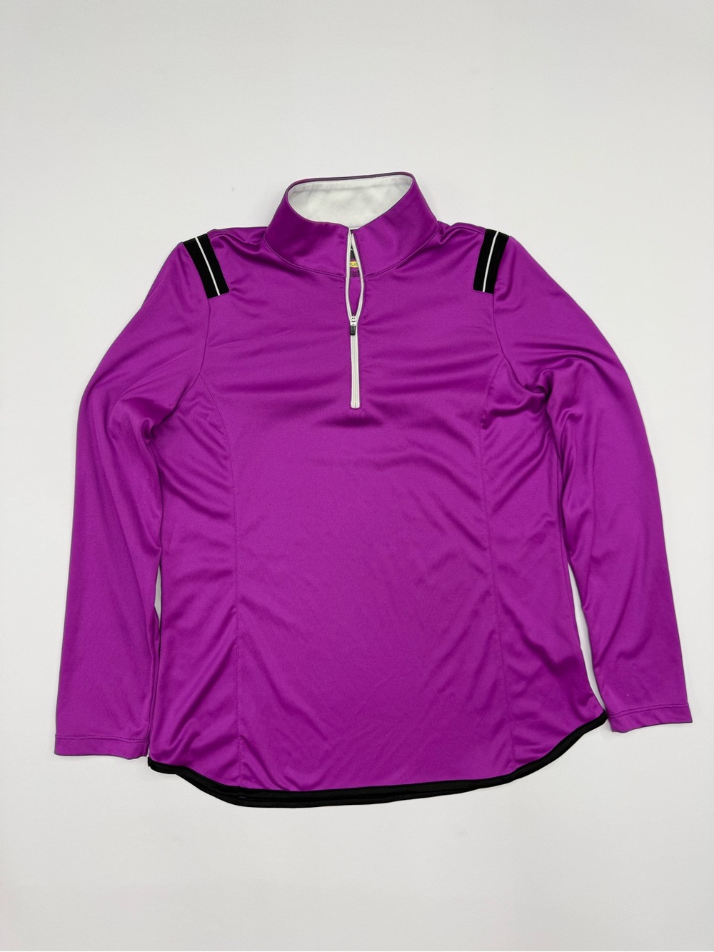 Women's Greg Norman Purple Quarter-Zip Long Sleeve Top